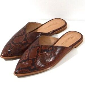 Madewell Black/ Brown Snakeskin Slides
